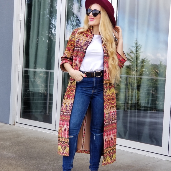 MODA ME COUTURE Jackets & Blazers - Boho Chic Suede Long Jacket